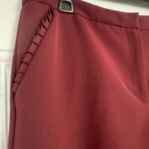Zac & Rachel Deep Burgundy Ankle Pants